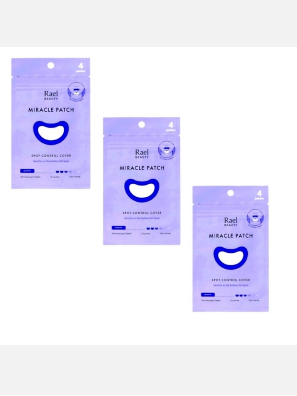 NWT 3-pk/12-total Bundle of Rael Beauty Miracle Patch Spot Control Cover